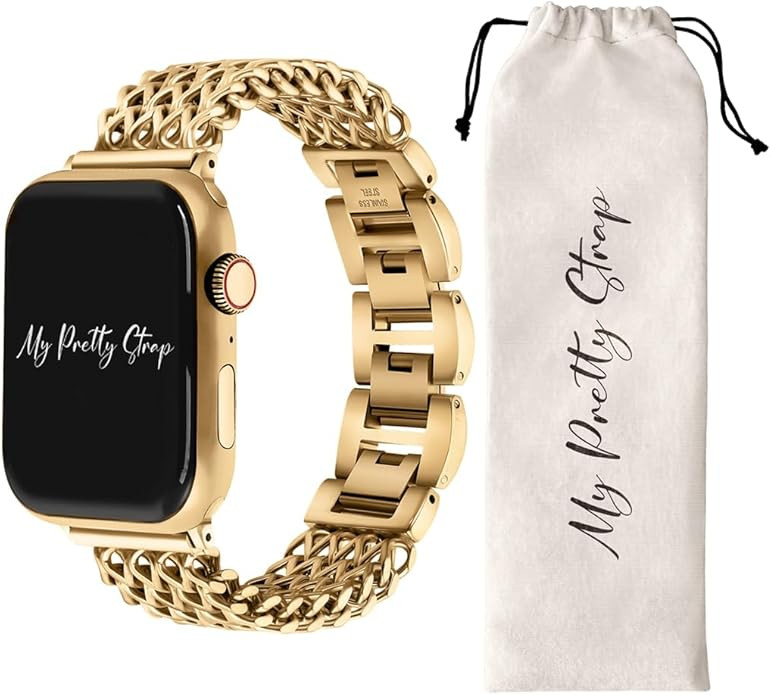 My Pretty Strap - Compatible Apple Watch Band Strap, Stainless Steel Fashion iWatch Replacement S... | Amazon (US)