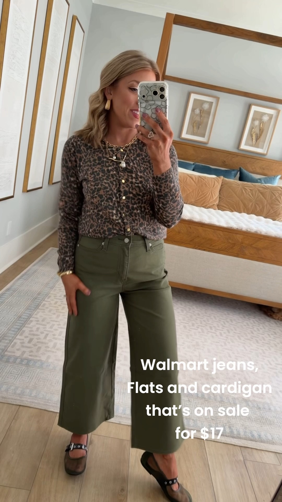 This Walmart leopard print cardigan is SO good and it’s on sale for just $17! 🐆✨ Love the leopard paired with these olive green wide leg pants for an easy, elevated fall outfit. Such a cute Walmart fashion find that you can dress up or keep casual—and the leopard print is perfect for mixing with all those rich fall colors! 🤎🍂

#WalmartFashion #WalmartFinds #WalmartStyle #WalmartFashionFinds #AffordableFashion #FallOutfit #FallFashion #LeopardPrint #LeopardCardigan #WideLegPants #AffordableStyle #WomensFashion
