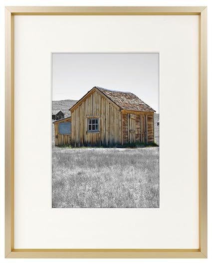 Golden State Art, 8x10 Classic Satin Aluminum Landscape Or Portrait Table-Top Photo Frame with Iv... | Amazon (US)