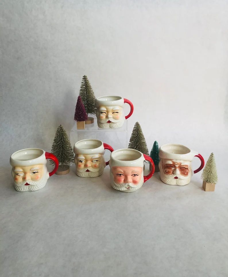 Vintage Santa mug, vintage winking Santa mug, midcentury made in Japan Santa mug, vintage Santa C... | Etsy (US)