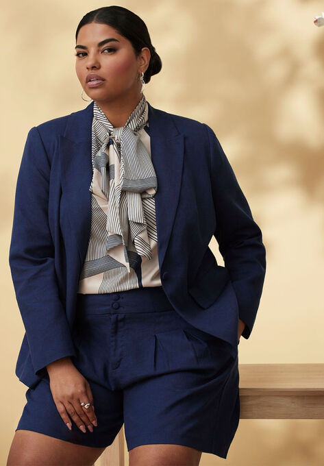 Linen Blend Blazer | Eloquii