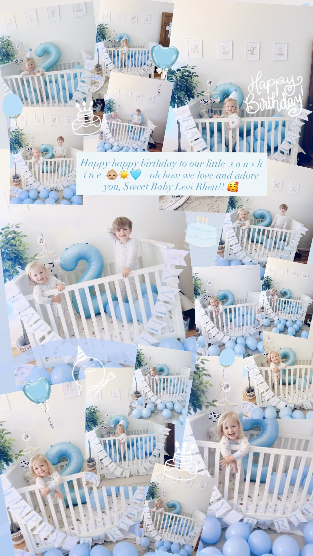 Happy happy birthday to our little  s o n s h i n e  👶🏼☀️🩵 - oh how we love and adore you, Sweet Baby Levi Rhett!! 🥰