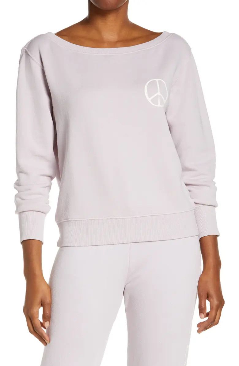 Peace Vida Boat Neck Cotton Sweatshirt | Nordstrom