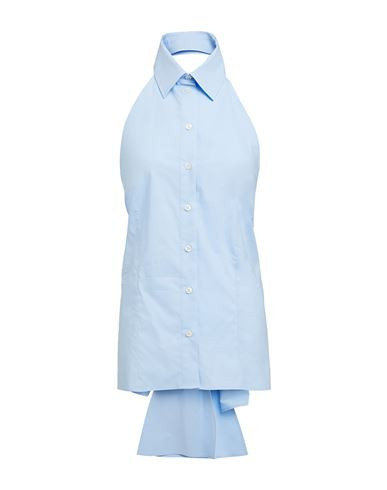 Msgm Woman Shirt Sky blue Size 4 Cotton | YOOX (US)