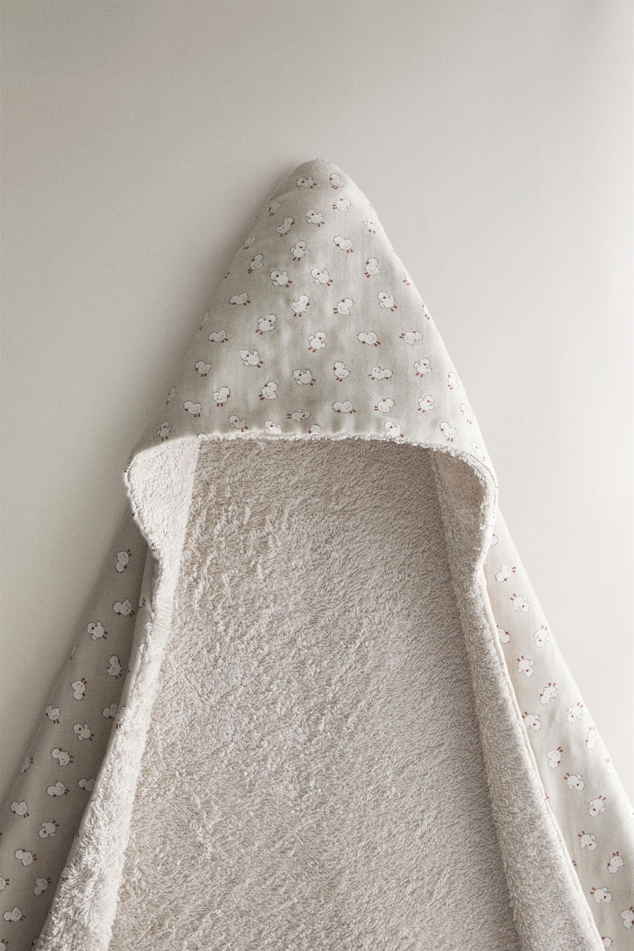BABY MUSLIN CHICKS HOODED BATH TOWEL | Zara UK