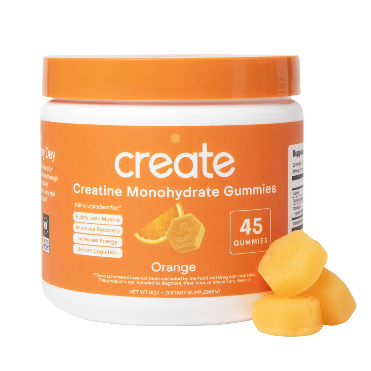 Create Wellness Creatine Monohydrate Sports Nutrition Supplements Gummies - Orange - 8oz/45ct | Target
