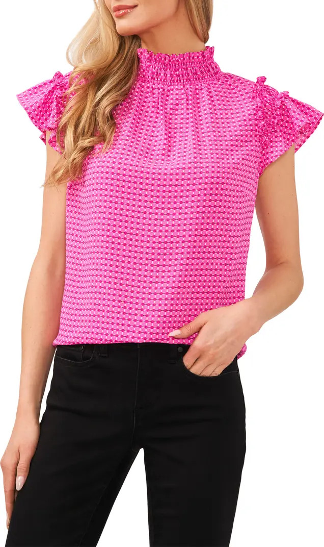 Mock Neck Flutter Sleeve Top | Nordstrom