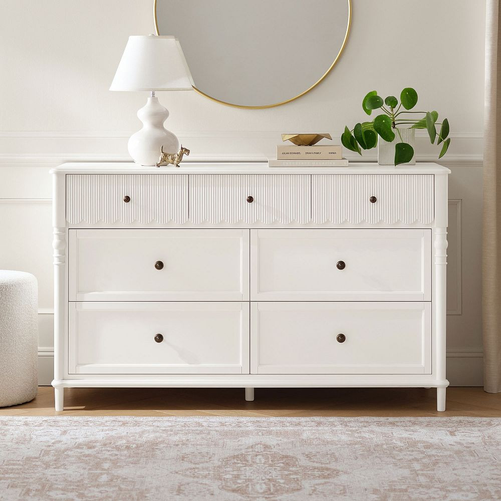 Chris Loves Julia 7-Drawer Scallop Dresser (56w x 19d") | Pottery Barn Teen