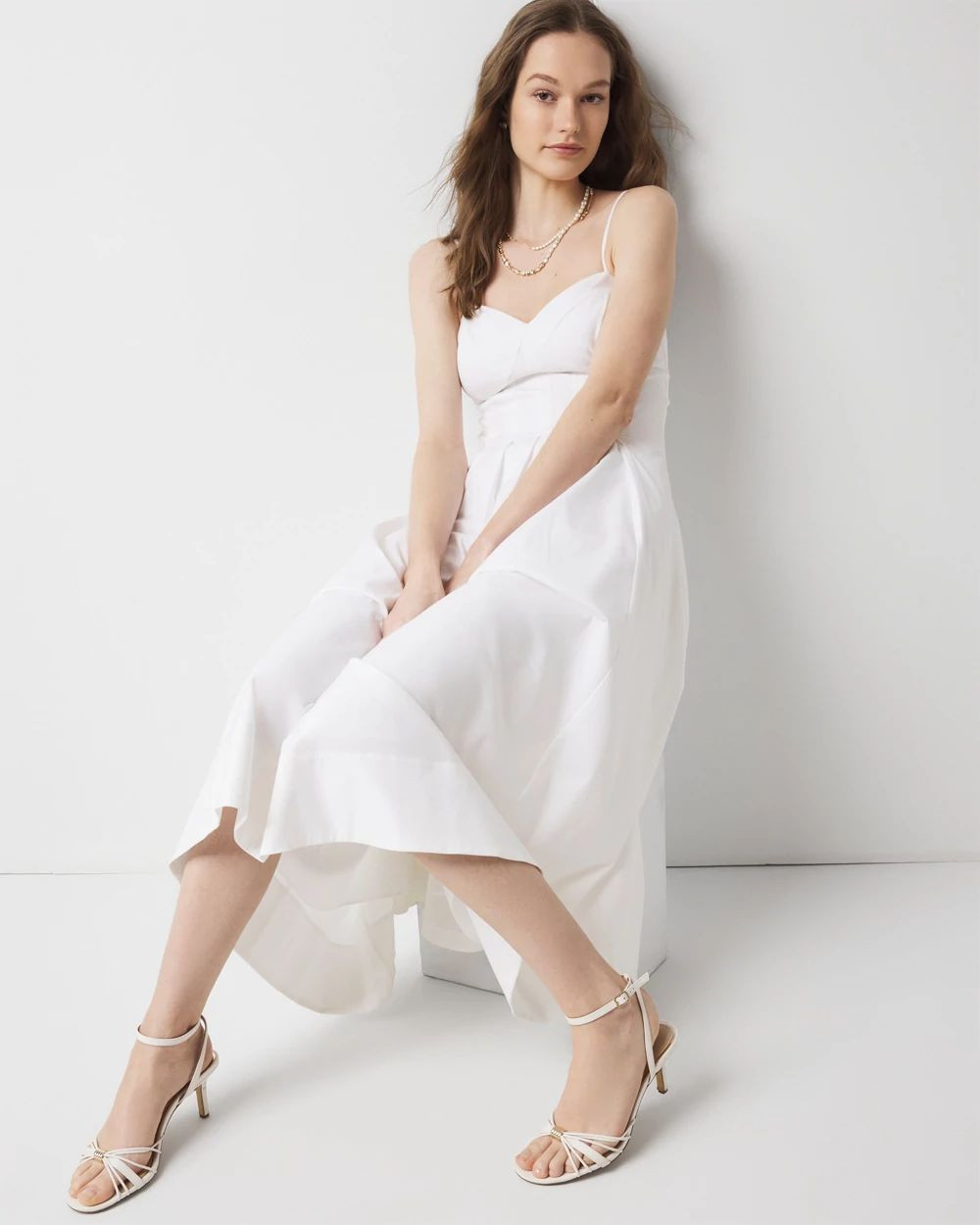 Poplin Corset Midi Dress | White House Black Market