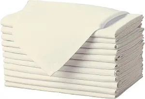 Gee Di Moda Cloth Napkins - 17 x 17 Inch Ivory Dinner Napkins - Set of 12 Soft & Absorbent Washab... | Amazon (US)