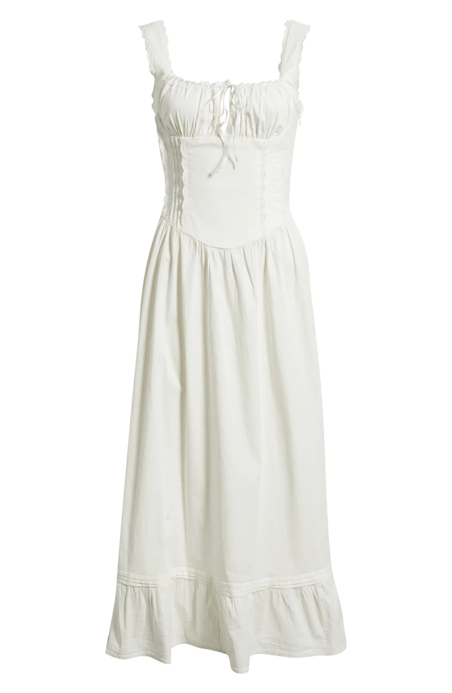 Gabriette Tie Front Lace Trim Maxi Dress | Nordstrom
