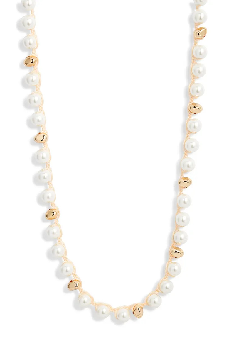 Faux Pearl Macramé Long Necklace (Women) | Nordstromrack | Nordstrom Rack