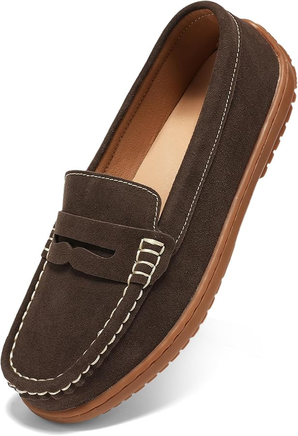 BEAUSEEN Women's Penny Loafers Slip-On - Lightweight Breathable Suede Driving Moccasins,Cute Busi... | Amazon (US)