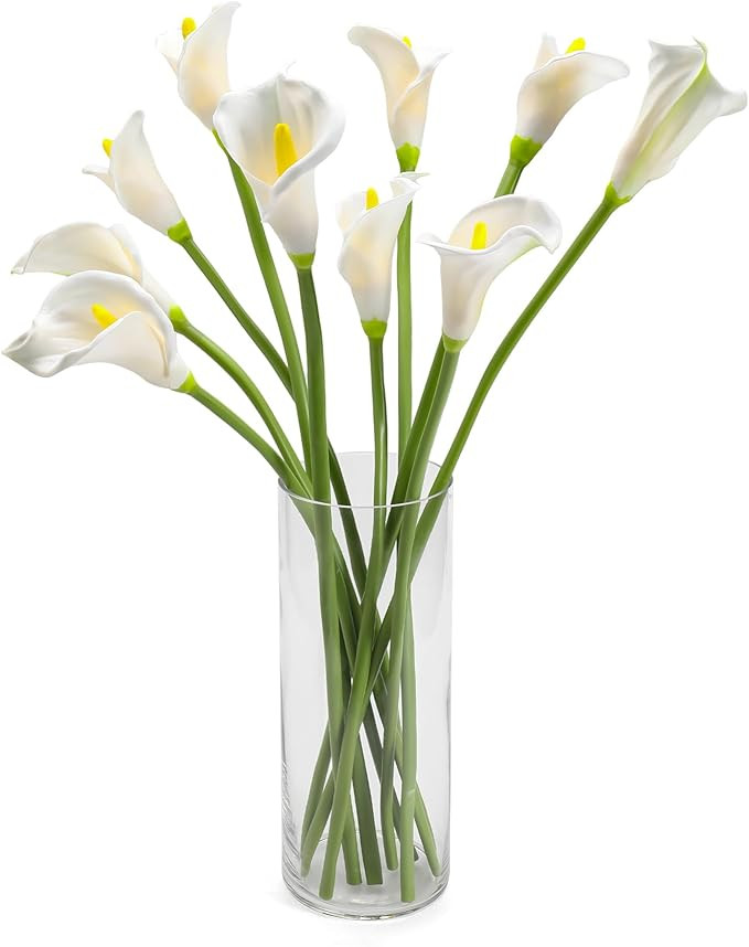 10pcs Calla Lily Artificial Flowers,26" Real Touch Long Stem Faux Calla Lillies for Tall Vases,In... | Amazon (US)