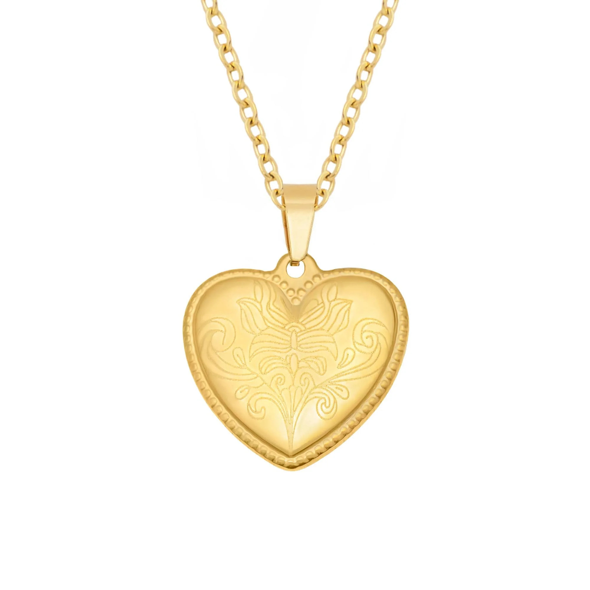 Engraved Heart Necklace | Bohomoon UK