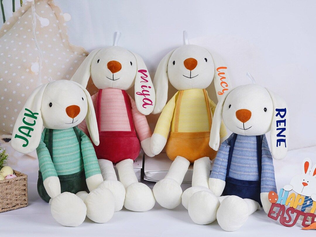 Custom Bunny Stuffed-Easter Basket Stuffer-Easter Bunny Plush-Rabbit Plushies-Stuffed Animal Toy-... | Etsy ROW
