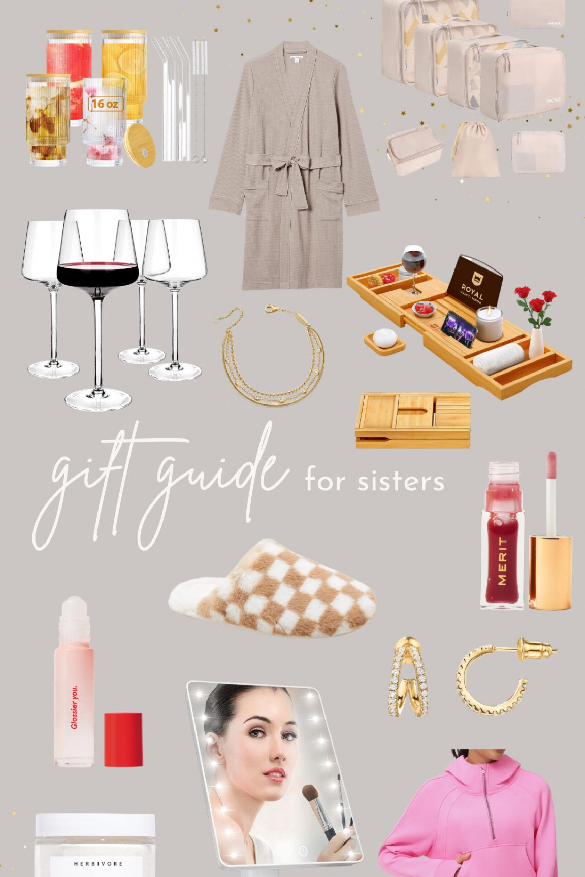 Gift guide for sisters! Also for your best friend 💕 she will love any of these thoughtful gifts, whether cute slippers, new fun glasses, a bath tub tray so she can read and sip wine while relaxing, and more! 


Gift guide for her, sister, mom, friend 

#LTKGiftGuide #LTKSeasonal #LTKHoliday