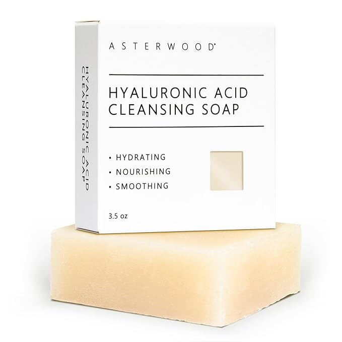 Asterwood Hyaluronic Acid Cleansing Face Soap - Collagen Boosting, Hydrating, Plumping, Soothing ... | Amazon (US)