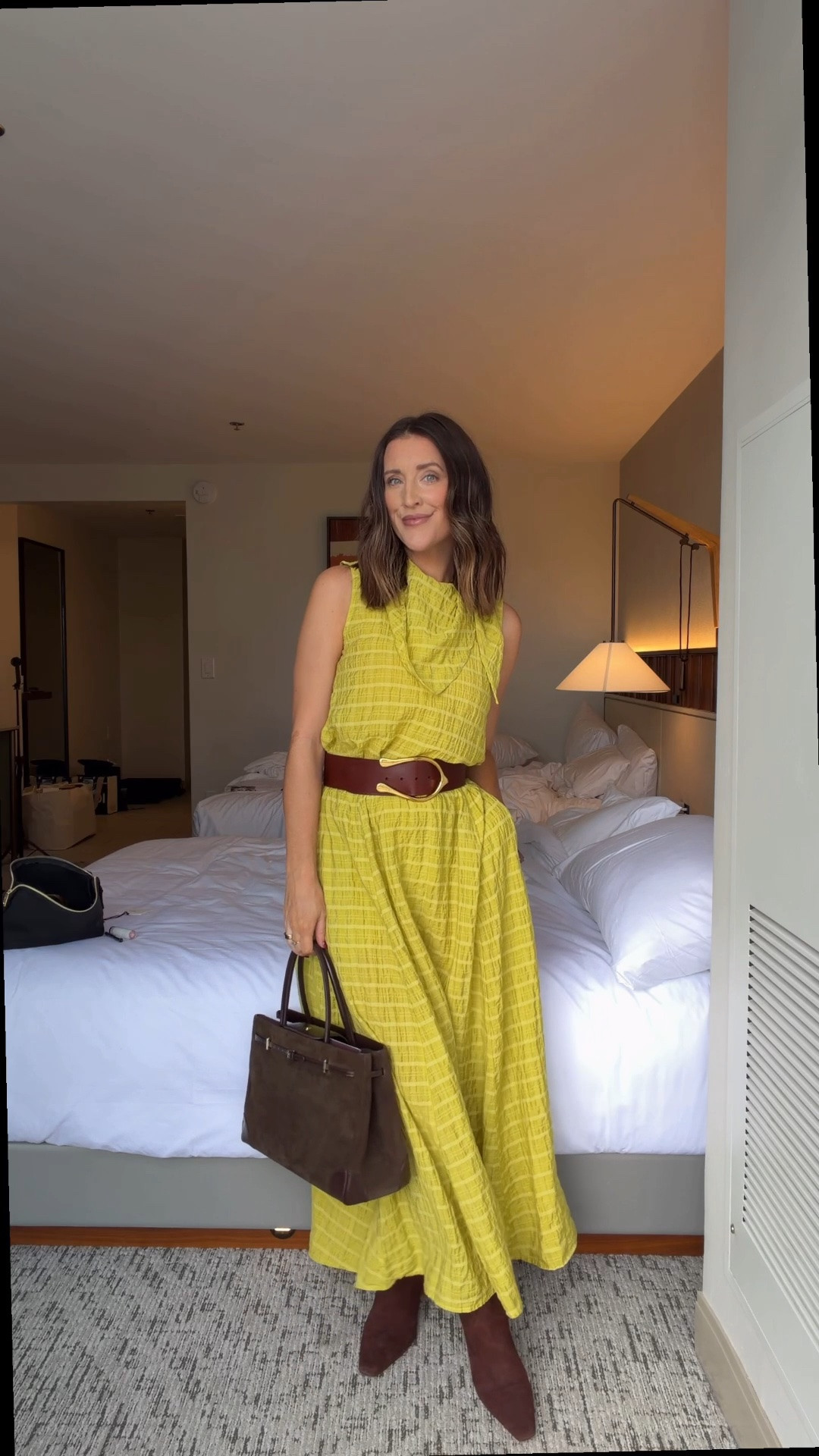 The color combo for fall- chocolate brown and chartreuse green! The same set also comes in a pretty grey if that’s more your style! Would be cute with black boots and a black belt! I did an XS in the top and XXS on the skirt. Loved this look for the Amazon Summit.

#LTKgrwm #LTKootd