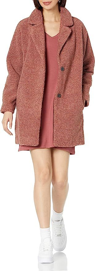 Daily Ritual Women's Teddy Bear Fleece Oversized-Fit Lapel Coat | Amazon (US)