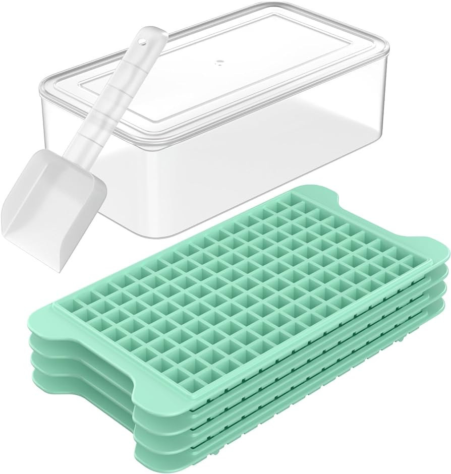 FDDBI Mini Ice Cube Tray for Freezer with Bin - 135×4PCS Easy Release Nugget & Crushed Ice Tray ... | Amazon (US)