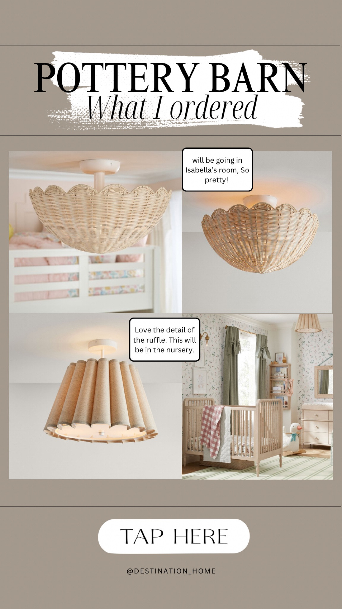 Pretty flush lights from pottery barn kids that I ordered for my girl’s rooms. 

Pottery barn kids, pottery barn, lighting, kids room, nursery, home decor, semi flush lightss

#LTKMostLoved #LTKHome #LTKStyleTip