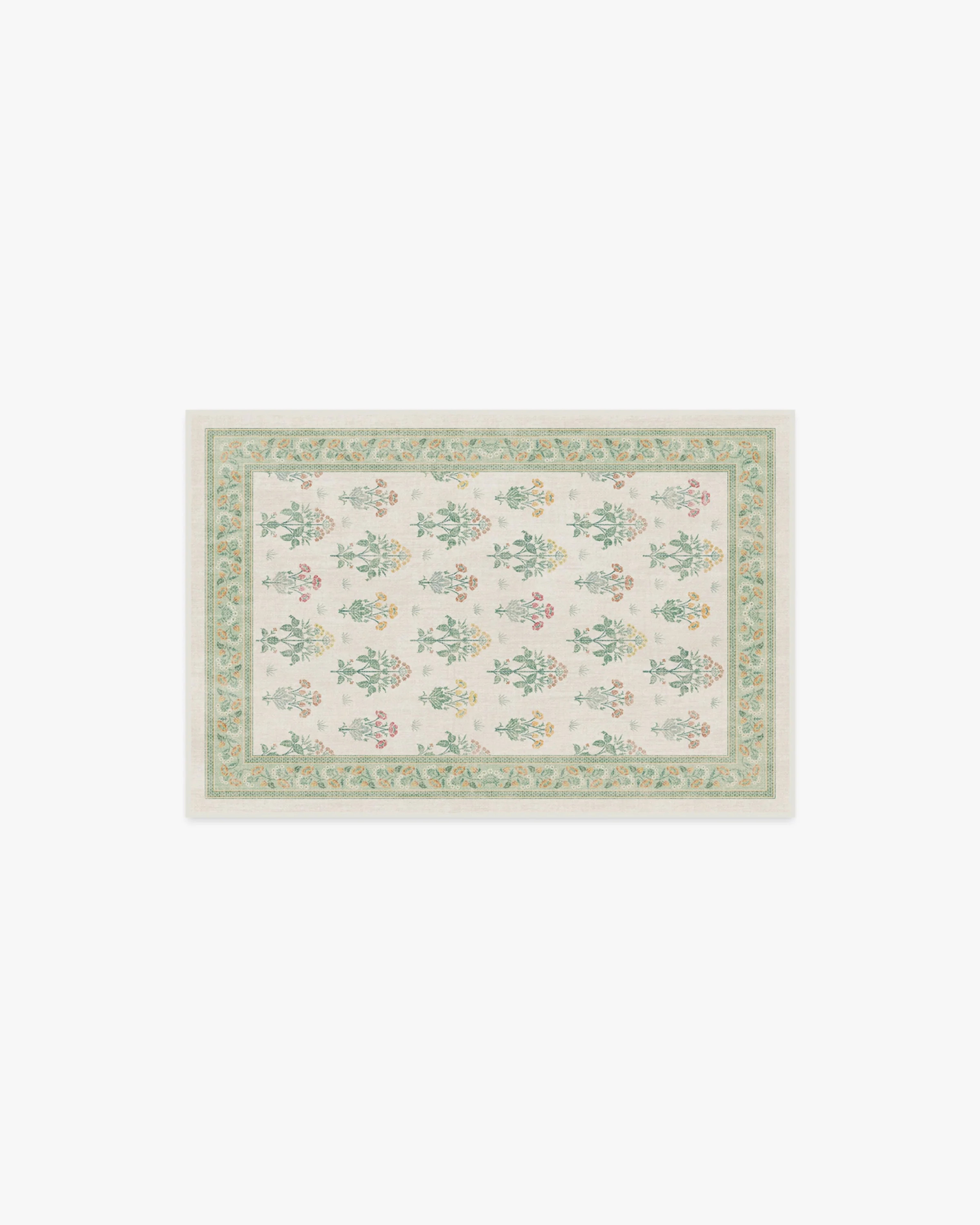 Meadow Sweet Ivory & Green Flatwoven Rug by Morris & Co. | Ruggable