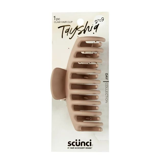 Tayshia by Scunci Long Teeth Barrel Claw Clip, Tan | Walmart (US)