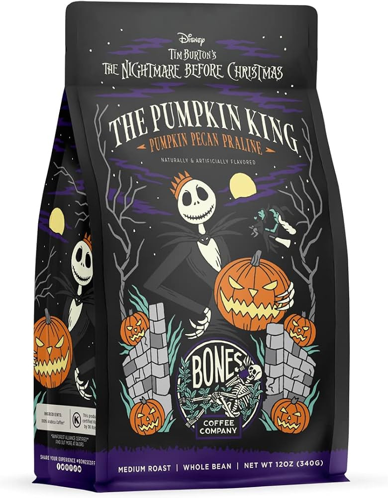 Bones Coffee Company Pumpkin King Flavored Ground Coffee Beans Pumpkin Pecan Praline | 12 oz Arab... | Amazon (US)