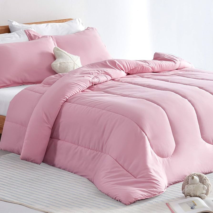 SLEEP ZONE Kids Pink Bedding Twin Comforter Set - Super Soft & Cute Printed 2-Piece Comforter Set... | Amazon (US)