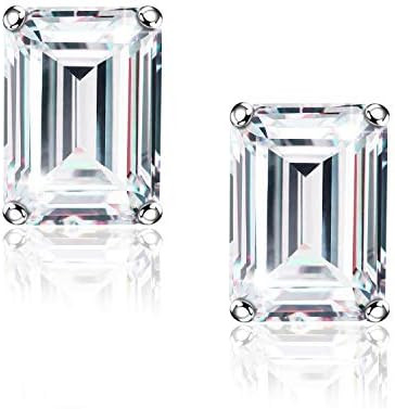 "STUNNING FLAME" Trillion-cut/Cushion-cut/Emerald-cut/Marquise-cut ... 18K White Gold Plated Ster... | Amazon (US)