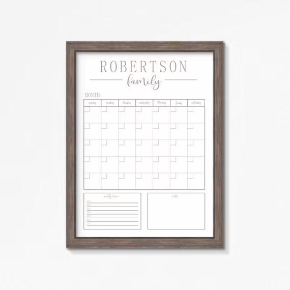 Dry Erase Calendar Printable-Family Calendar-Command | Etsy | Etsy (US)