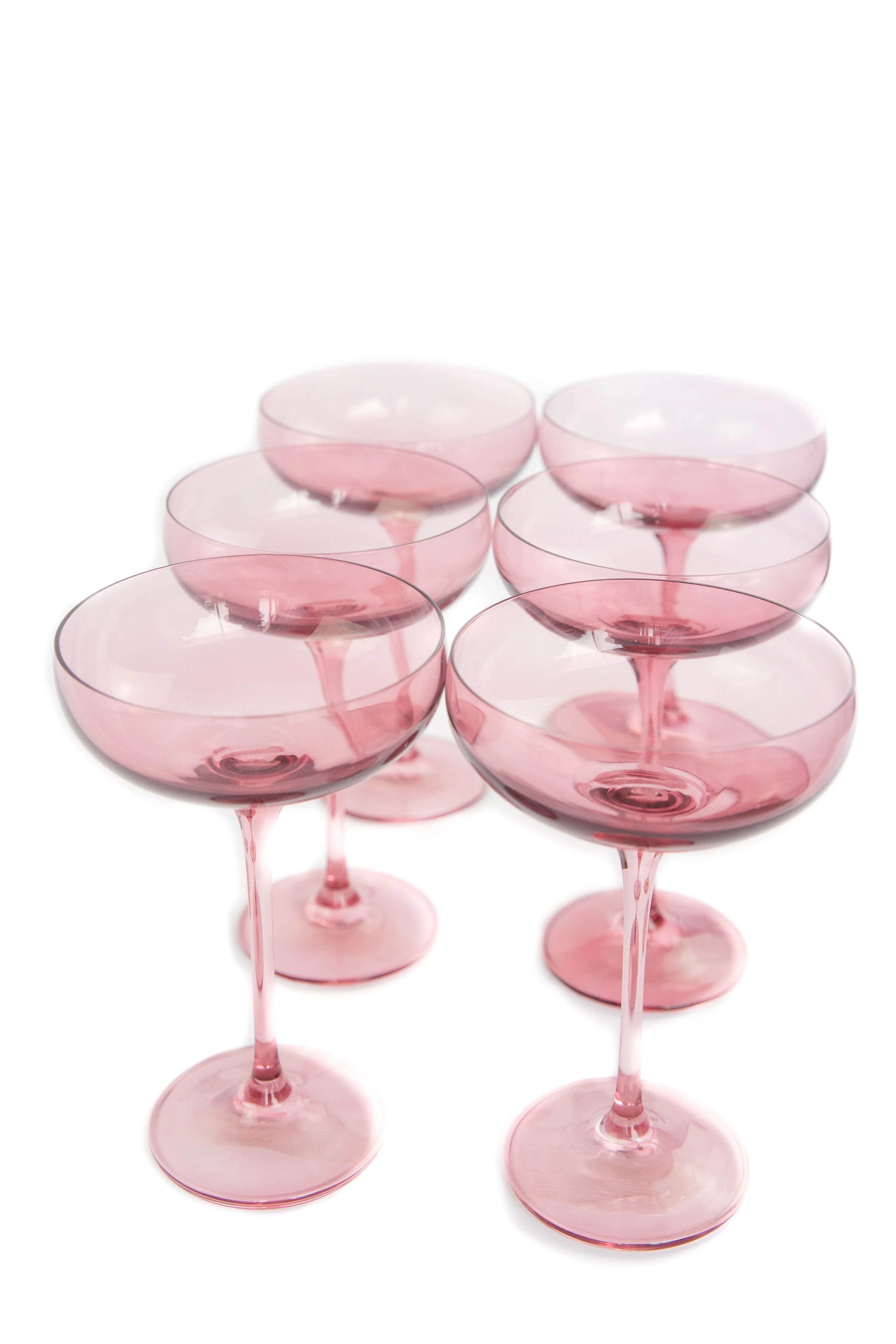 Rose Champagne Coupe Stemware Set of 6 | Ashley Stark Home