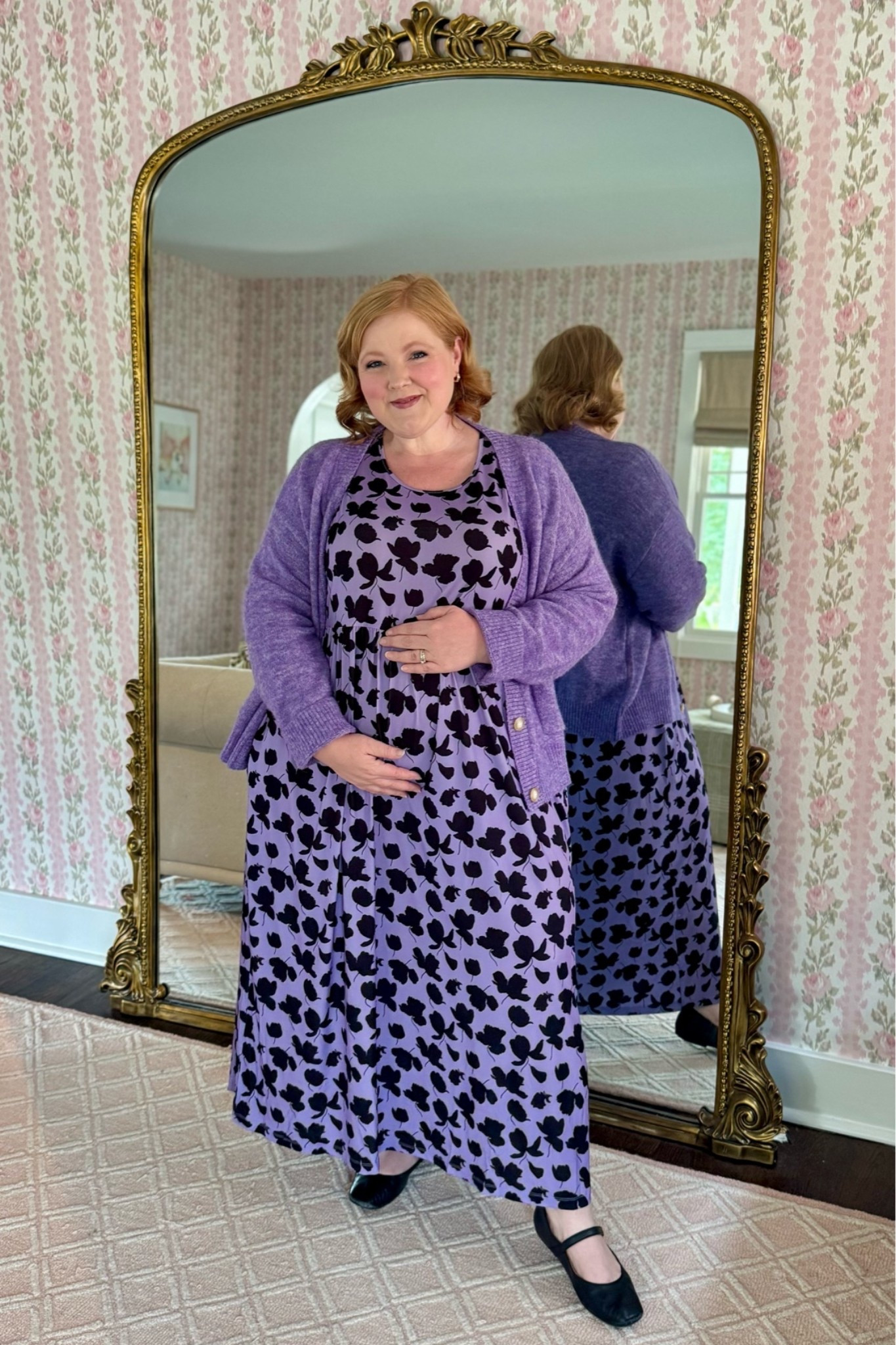 This dress is so slinky, stretchy, and comfy! The silhouette is easy, effortless, and plenty roomy. I layered a matching cardi over the top to add some structure and interest. A black denim jacket would also be super cute! | Use my code WWWULLA for 35% OFF this Ulla Popken outfit!

#LTKootd #LTKBump #LTKPlusSize