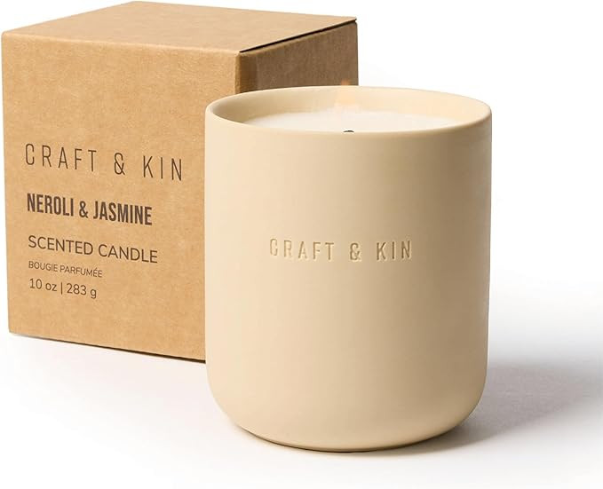 Craft & Kin Scented Candles | Soy Blend with Cotton Wick | Long-Lasting Fall Candles, 40-Hour Bur... | Amazon (US)
