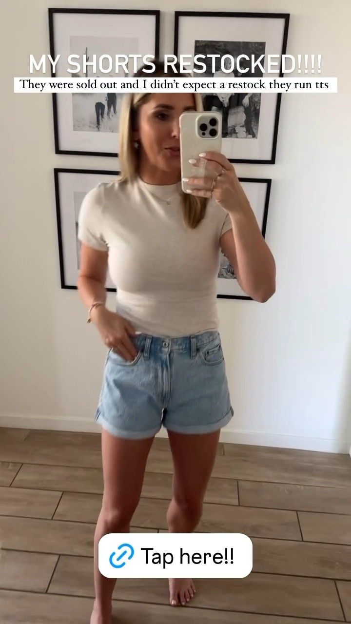Abercrombie denim shorts run true to size and are restocked!! Top is part of a comfy set. Wearing small 

#LTKStyleTip #LTKFindsUnder100 #LTKFindsUnder50