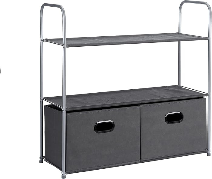 Amazon Basics Closet Storage Organizer with Fabric Bins, Drawers and 3 Shelves, Grey, 32.7" x 12.... | Amazon (CA)