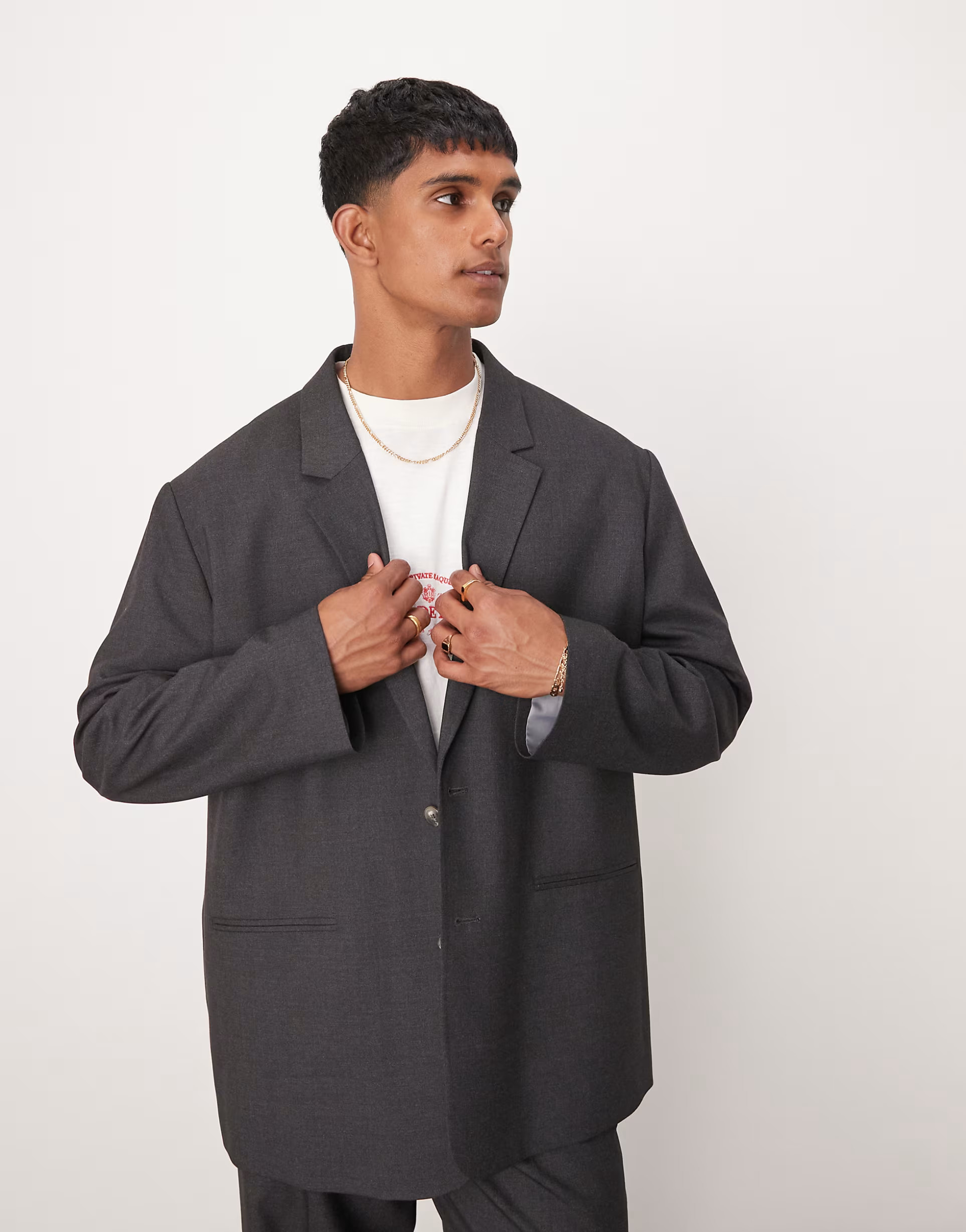 ASOS DESIGN oversized slouchy suit jacket in charcoal | ASOS | ASOS (Global)
