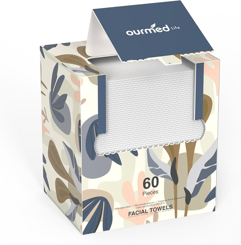Ourmed Life Disposable Face Towel | Lint-Free Biodegradable Clean Towels | Dry Makeup Remover Wip... | Amazon (US)
