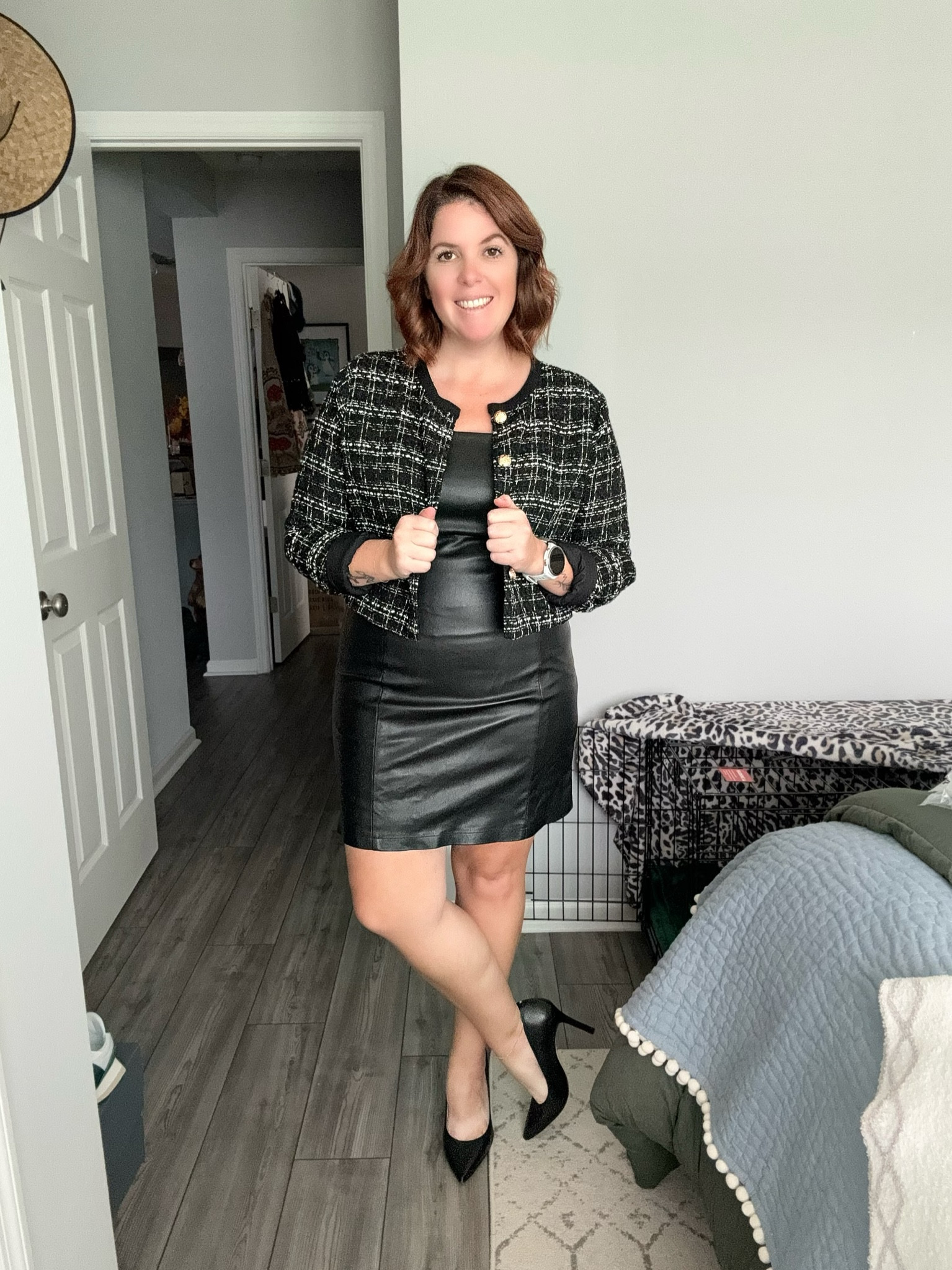 3 Ways to Style this Amazon Vegan Leather Dress! 

Look 1: this look has the office written all over it! Love the dress paired with this tweed jacket and does this not give all the Chanel vibes?! The dress runs TTS (but I would size up for a little extra room and length)! The dress comes in four color options and two of the colors are over 60% off! 

#LTKmidsize #LTKxPrime #LTKstyletip