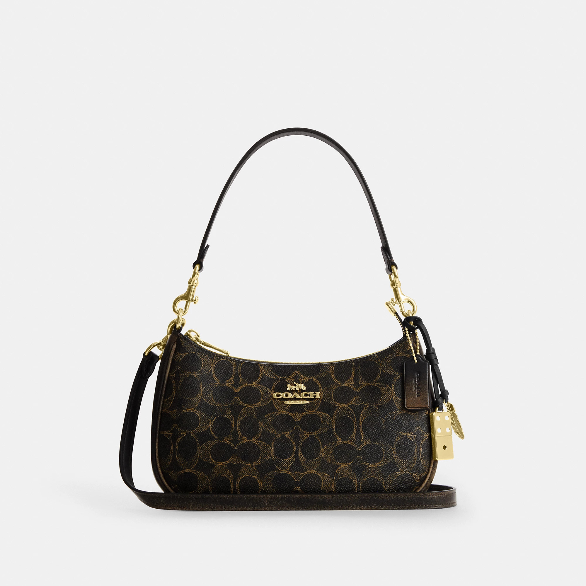 Teri Shoulder Bag In Loved Signature Canvas With Charms | Coach Outlet US