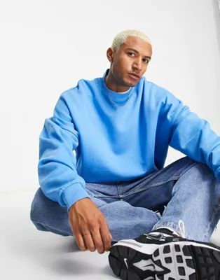 ASOS DESIGN super oversized sweatshirt in bright blue | ASOS (Global)