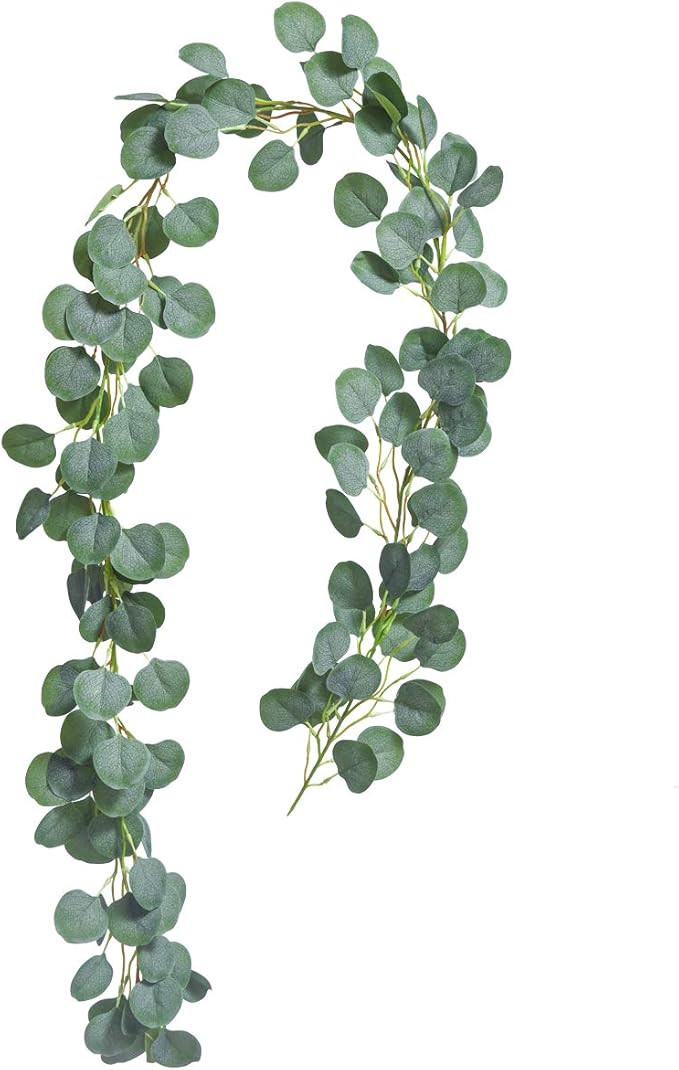 PARTY JOY Artificial Vines Faux Silk Eucalyptus Garland Greenery Wedding Backdrop Arch Wall Decor | Amazon (US)