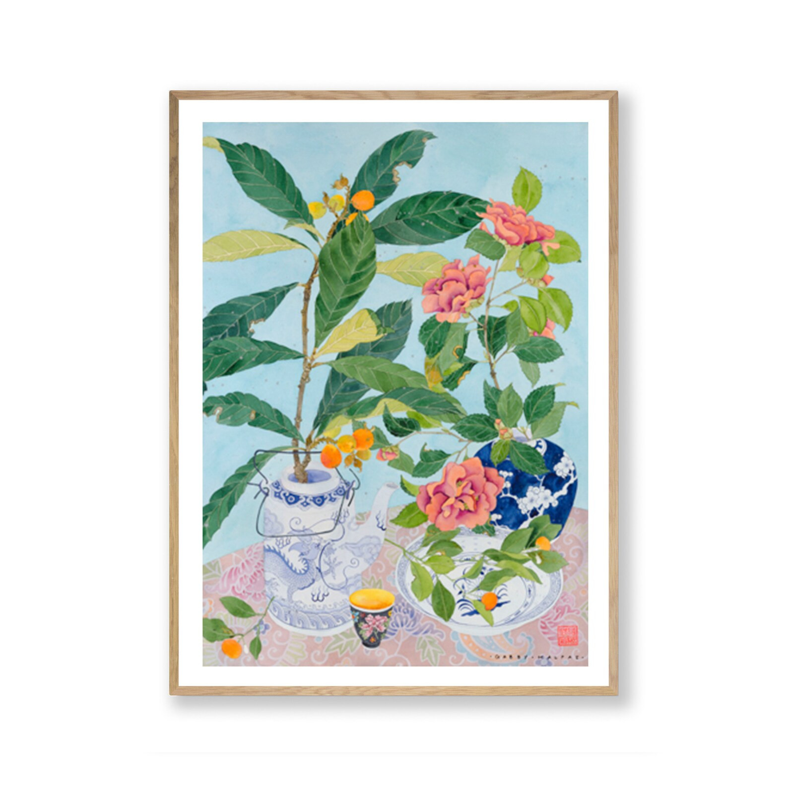 Chinoiserie Watercolour Framed Print , Flower Wall Art , Floral Painting , Flowers Still Life , F... | Etsy (US)