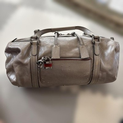 Auténtico Bolso Chloe Mr. Paddington Boston Cuero Gris Cremallera Candado Para Mujer | eBay US