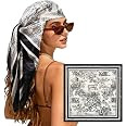 Large Square Head Scarf Bandana - 35" Satin Hair Scarf for Women Like Silk Scarf Fashion Hair Wra... | Amazon (US)