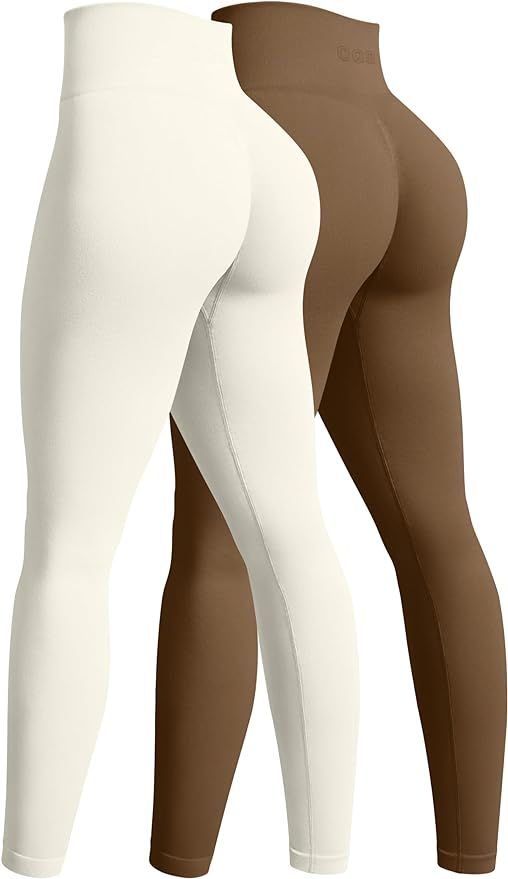 OQQ Women's 2 Piece Yoga Legging Seamless Workout High Waist Butt Liftings Athletic Leggings | Amazon (US)
