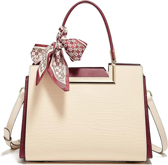 FOXLOVER Medium Tote Bag for Women Designer Vintage Satchel Handbags Top-handle Purses | Amazon (US)