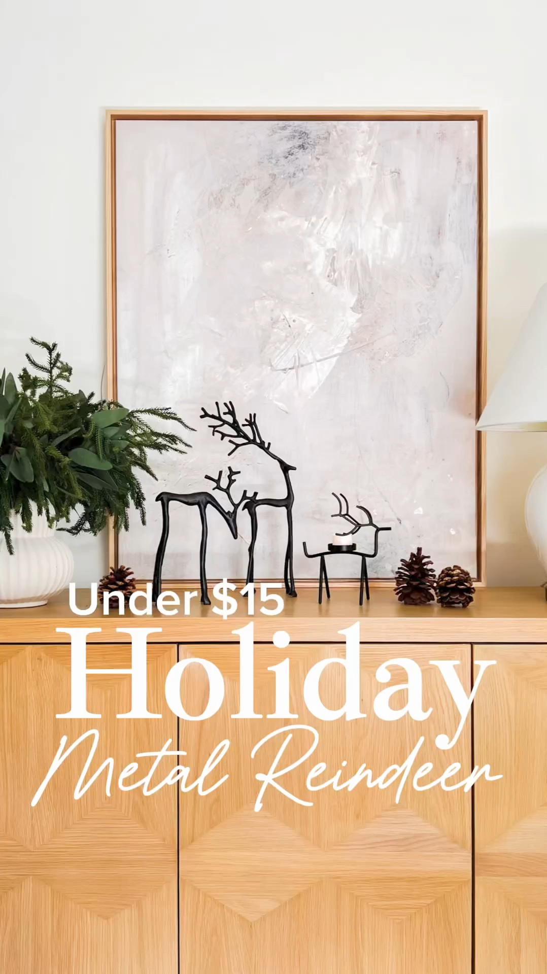 These metal reindeer from Walmart are a great Pottery Barn look for less! 🦌 They come in a few styles—tall reindeer, grazing reindeer, stocking holders, and even a votive candle holder. So versatile and perfect for adding extra holiday charm for less! 🎄

#HolidayDecor #PotteryBarnDupe #WalmartFinds”