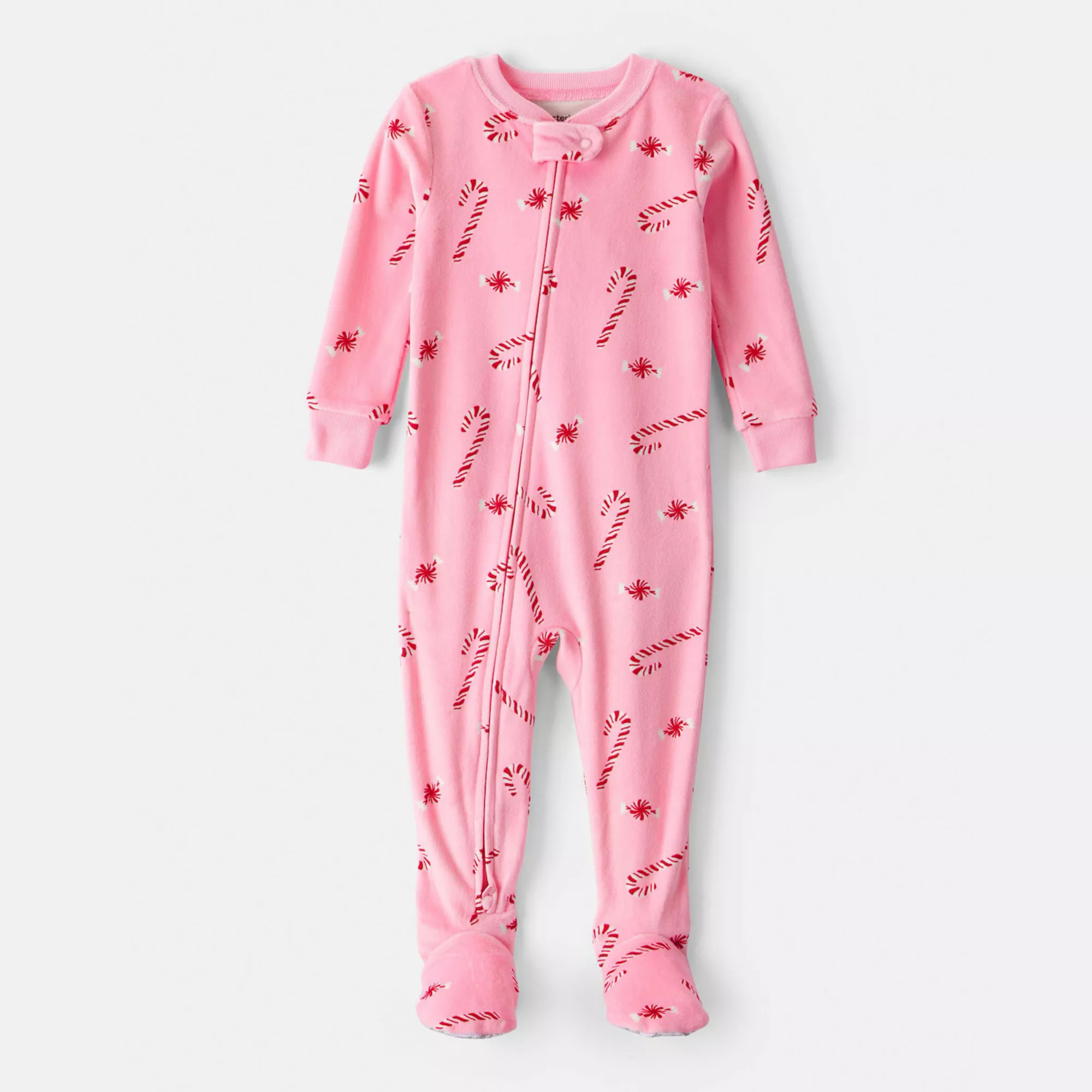 Baby Girl Carter's Velour Long-Sleeve Snug Fit One-Piece Pajamas | Kohl's
